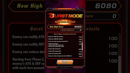 BURST MODE SYN SHENRON RED ZONE 6000 POINTS DBZ DOKKAN BATTLE