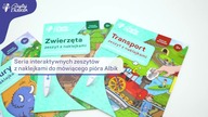 Interaktywne zeszyty z naklejkami Zwierzęta | Dinozaury | Transport | Albi