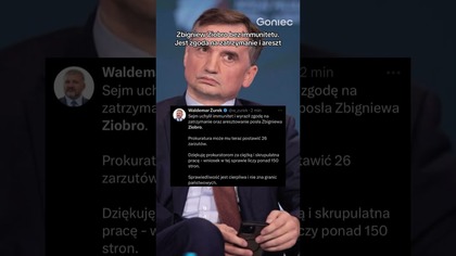 ZBIGNIEW ZIOBRO BEZ IMMUNITETU! JEST ZGODA NA ZATRZYMANIE I ARESZT