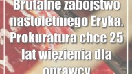 Brutalne zabójstwo nastoletniego Eryka.  Prokuratura chce 25 lat więzienia dla oprawcy