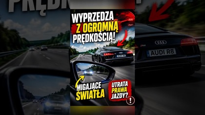 Audi R8, migające światła i wyprzedzanie.  Jak oceniasz taki manewr? #droga #audi #kierowcy