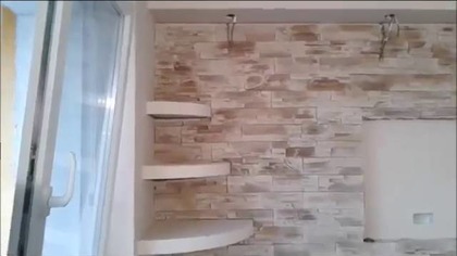 Ściana TV w kamieniu ozdobnym, dekoracyjnym - TV Wand in the stone wall decorative ornamental