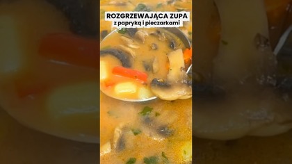 Rozgrzewająca zupa z papryką i pieczarkami  Najlepsza zupa na jesień!  #zupa #obiad #shorts