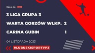 Warta Gorzów Wlkp.  - Carina Gubin 2:1 - 04. 11. 2023r.