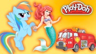 Kucyk Rainbow Dash/My Little Pony Mała Syrenka Arielka Strażak Ciastolina Play Doh - Baw się z nami