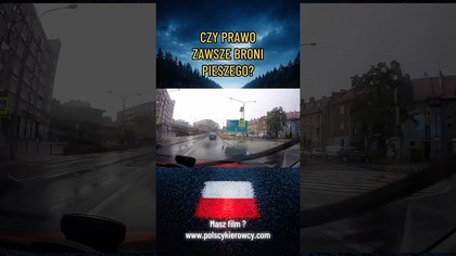 Pieszy wpada pod auto! Kierowca ratuje sytuację.  Czy prawo zawsze broni pieszego? #wypadek #pieszy