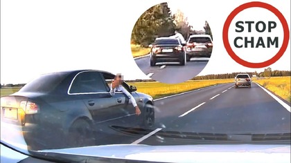 Nieokrzesany i nieodpowiedzialny pasażer z Audi #1905 Wasze Filmy