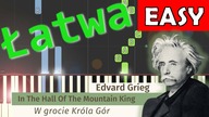  W grocie Króla Gór (Edvard Grieg) - Piano Tutorial (łatwa wersja)  NUTY W OPISIE 