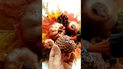 Jesienny stroik DIY #shorts #jesień #dekoracja #dc #diy #pomysł #dekoracjajesienna #rękodzieło