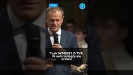 (subskrybuj) Tusk BEZLITOŚNIE o TVP.  W sali rozległy się brawa #shorts