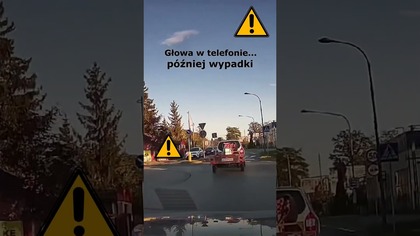Głowa w telefonie, a potem wypadki #shorts #rikordwidjo