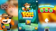 Fox Adventurer 3 stars 25 levels gameplay Fox Family cartoon puzzle game free games online Justbaby
