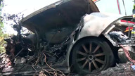 Porsche stanęło w płomieniach, zginęły dwie osoby
