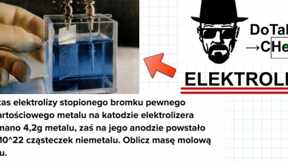 Podczas elektrolizy stopionego bromku pewnego trójwartościowego metalu.  #chemia #chemistry