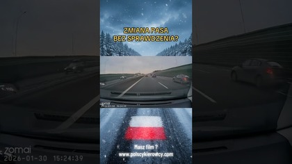 Zmiana pasa z prawej jakby drogi były puste  Gdzie oczy? O krok od kolizji #uwaga #droga #kolizja