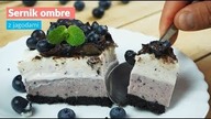 Sernik ombre z jagodami i czekoladą