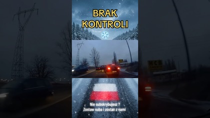 Tu każdy myśli, że zdąży wyhamować zdążył?  Jak u Ciebie na drodze?#gołoledź #zima #kierowcy