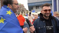 PROTEST PRZECIWKO WYJŚCIU POLSKI Z UNII KATOWICE TROLL SONDA