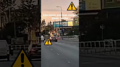 Zderzenie podczas zmiany pasa ruchu #shorts #rikordwidjo