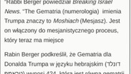 Donald Trump wygrał wybory! Czy to dzięki sekcie Chabad Lubawicz a do której Donald Trump wstąpił?