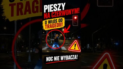 Noc, czerwone światło i ogromne szczęście.  #shorts #bezpieczeństwo #viral #polscykierowcy