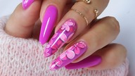 pink flowers nails art tutorial / Gabrielle Nails Charbonne