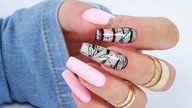 summer leaves nails art / Elisium Nails