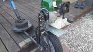 How to make gas skateboard scooter Hulajnoga z silnikiem od kosy spalinowej DEMON Pierwsze testy