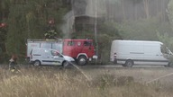 Kierowca wyskoczył z płonącej ciężarówki