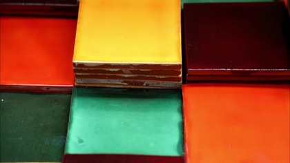 One color Mexican tiles - colorful patchwork rustic wall tiles [Borgona]