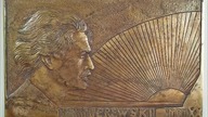 Tadeusz Łopieński Pomnik Mickiewicza w Warszawie, plakieta z brązu l.  1940 50