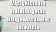 Wężykiem na hulajnogach.  Drogówce to nie umknęło