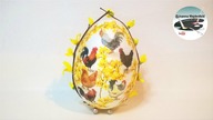 Pisanka decoupage z kurami i forsycją [EASTER EGG WITH HEN AND FORSYTHIA] - Pomysły plastyczne DiY