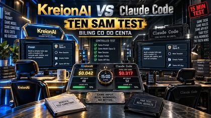 KreionAI vs Claude Code Terminal - ten sam test, biling co do centa.  Kto naprawdę przepala tokeny?