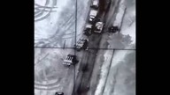 Dron JEDNYM STRZAŁEM niszczy cały konwój rosyjski