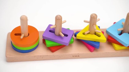 Klocki z sorterem kształtów puzzle Viga