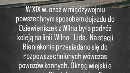 Dziewieniszki - Bianiakonie.  Połączenie kolejowe z Dziewieniszkami.  Dieveniškės - Benekainys.