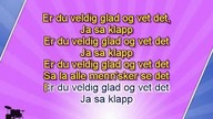 Norsk karaoke for kids - Er Du Veldig Glad Og Vet Det - with backing melody