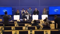 11 10 2022 Konferencja prasowa po tym, jak prezes Pfizer Albert Bourla odm&oacute;wił odpowiedzi prz