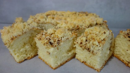 Ciasto drożdżowe z orzechami i kruszonką  jak u babci!