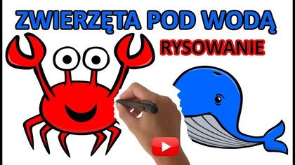 Zwierzęta dla dzieci pod wodą rysowanie