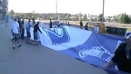 Kibice Lecha pod Stadionem Miejskim w Poznaniu