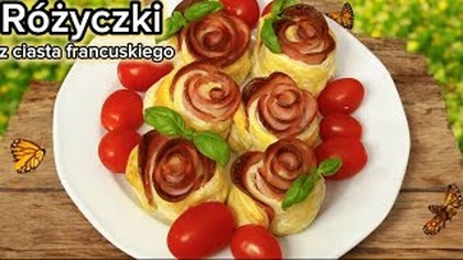 Różyczki z ciasta francuskiego - szybka, ładna i smaczna przekąska na święta i na każdą imprezę