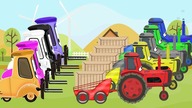McQueen Tractor Learn Colors & Cartoon Animation for Kids and Babies | Kolory TRAKTORY dla DZIECI