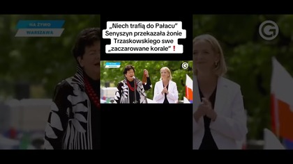 SENYSZYN PRZEKAZAŁA ŻONIE TRZASKOWSKIEGO SWOJE KORALE: NIECH TRAFIĄ DO PAŁACU