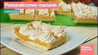 Pomarańczowy mazurek z mini bezami