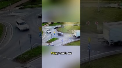 Ten kierowca miał 3 promile i własną wizję ronda  #wpadka #stopcham