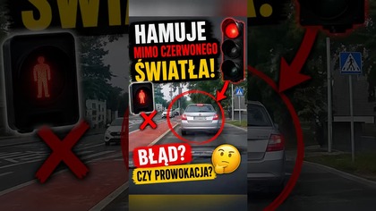 Hamowanie przed przejściem mimo czerwonego.  Ostrożność czy prowokacja?  #drogi #kierowcy #skoda