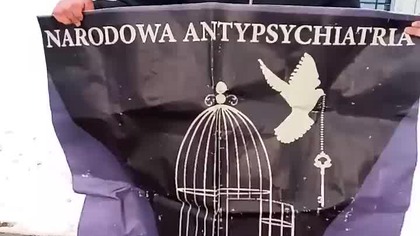 zaproszenie ma demonstrację przeciwko psychiatrycznemu terrorowi.