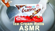 ASMR - kinder Bueno Ice Cream Rolls | how to make Ice Cream Rolls |